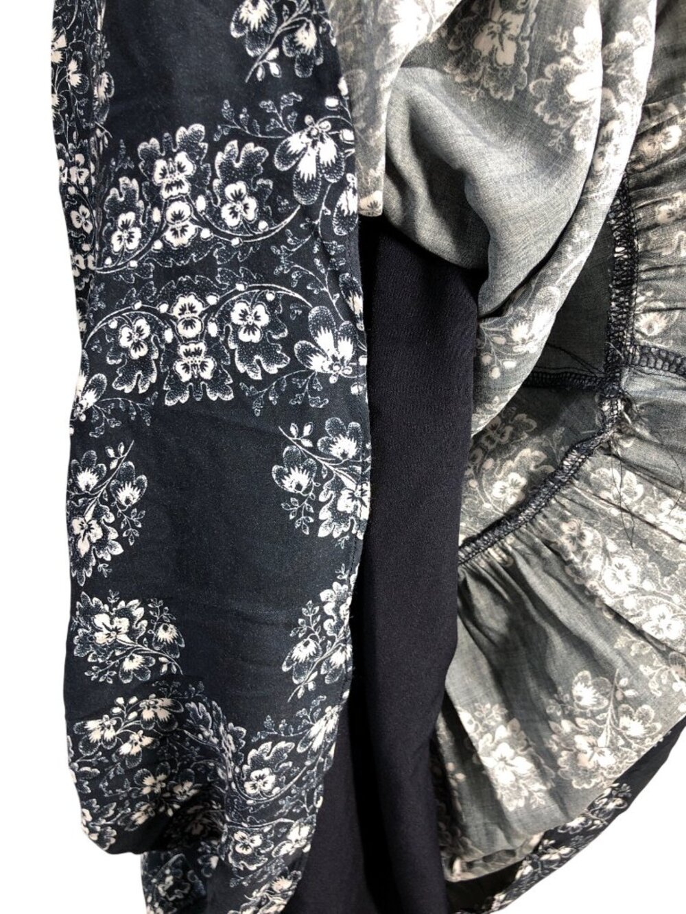 Hyacinth House Tuckernuck Floral Miller Dress Womens XS Navy Long Sleeve Maxi - Picture 4 of 16